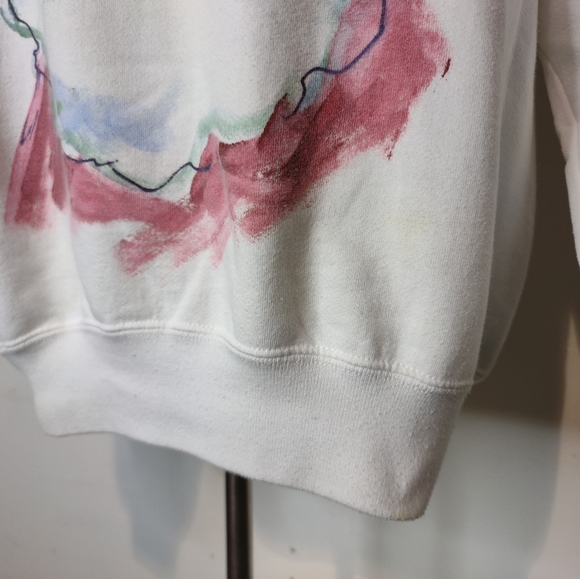 Vintage 90s Diane Wat Hand Painted Sweatshirt Sant - Picture 3 of 9